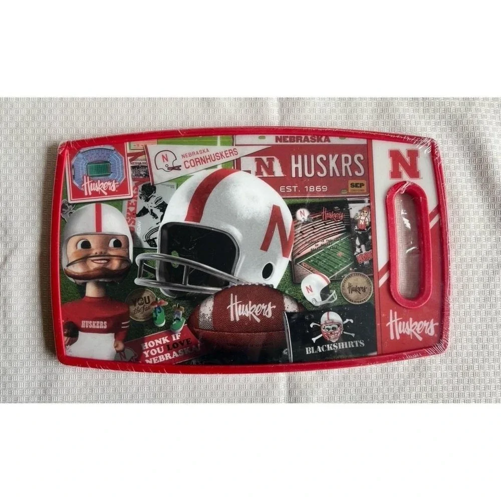 You The Fan Nebraska Corn Huskers Reversible Cutting Board NEW